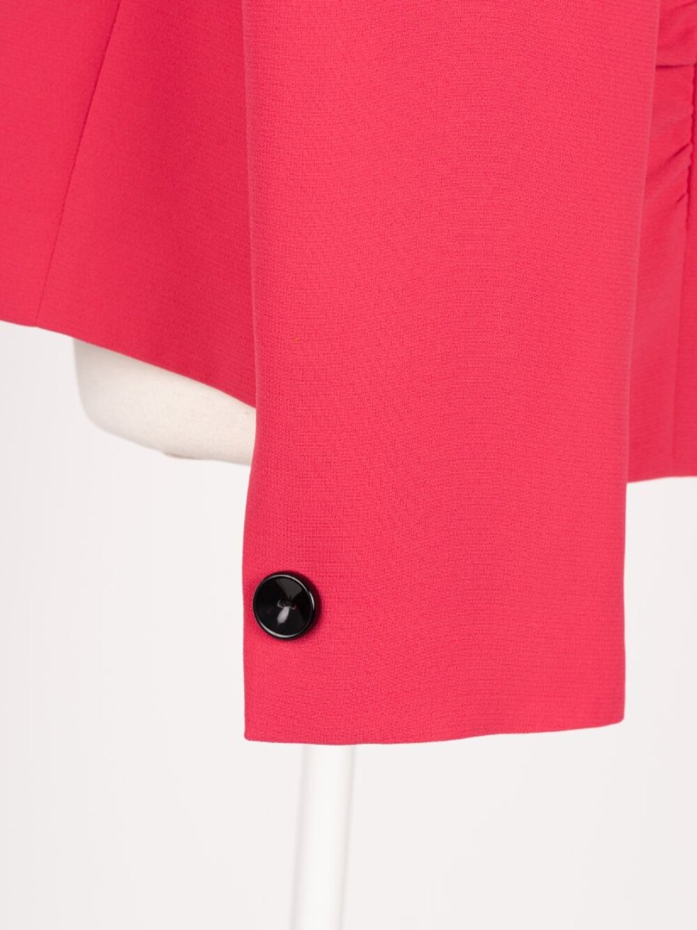 Hot Pink Ruched Portrait Collar Blazer Sz 12 Vintage Corpcore Elle Woods Barbie - Picture 7 of 14
